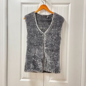 Vintage Chenille Knit Vest Grey - S/M